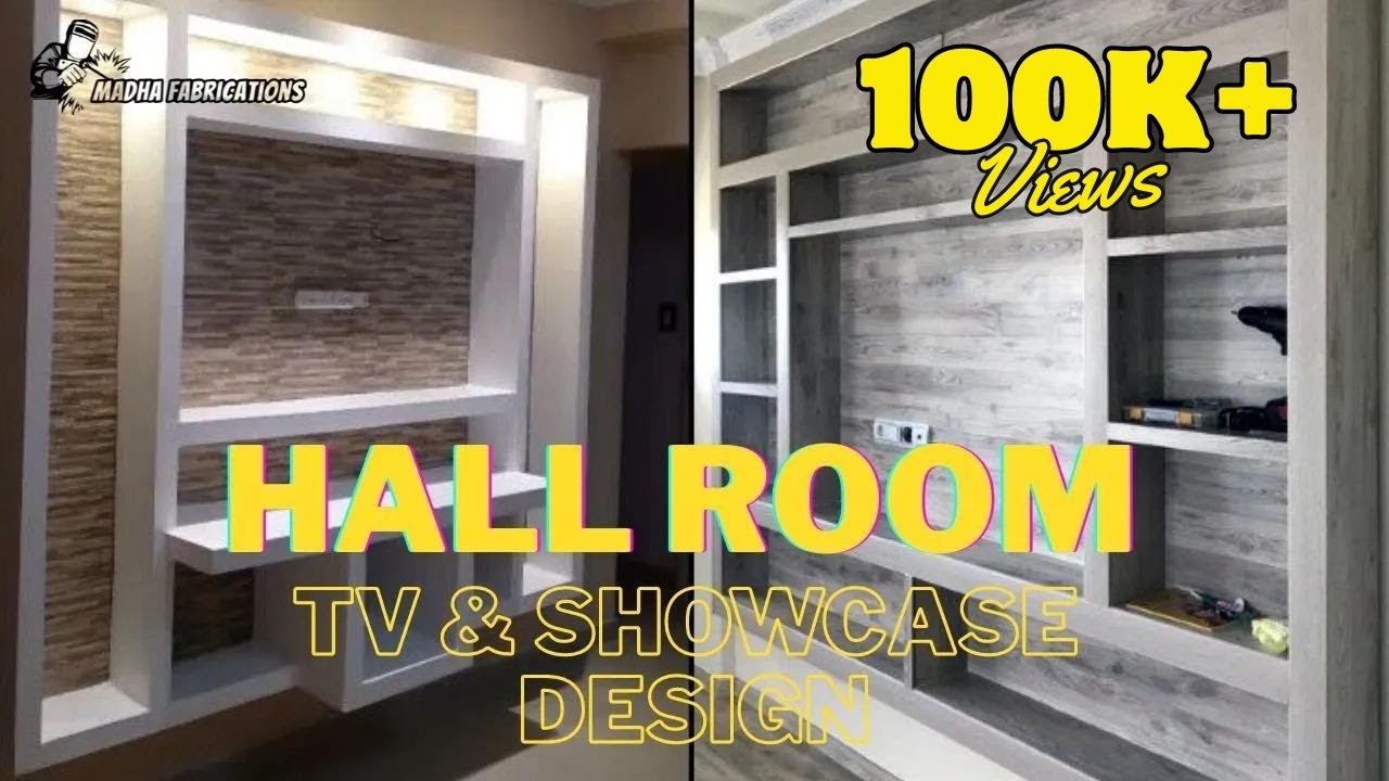 Showcase Cupboard Work | Hall Room TV showcase | Cement Cupboard ...