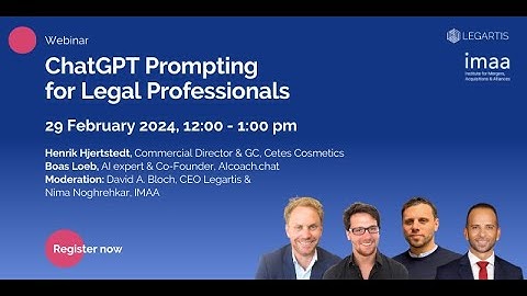 Webinar: ChatGPT Prompting for Legal Professionals