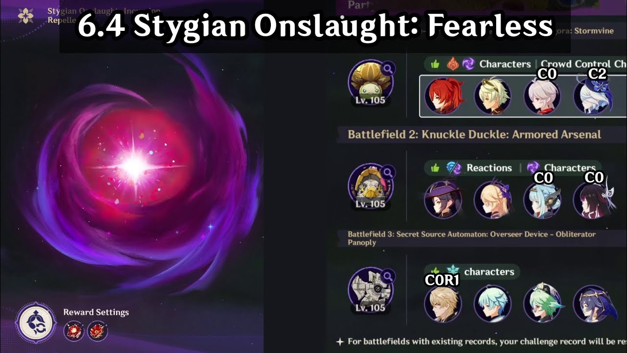 Diluc + Varka + Mona | 6.4 Stygian Onslaught: Fearless | Genshin Impact