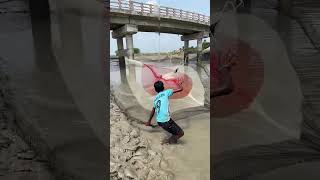🎣 Amazing Cast Net Fishing Under the Bridge | Big Catch in Muddy River!