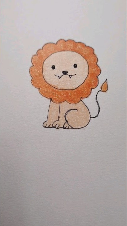 Cómo Dibujar un León Fácil #dibujos #dibujosfaciles #leon #shorts #lapicesdecolores