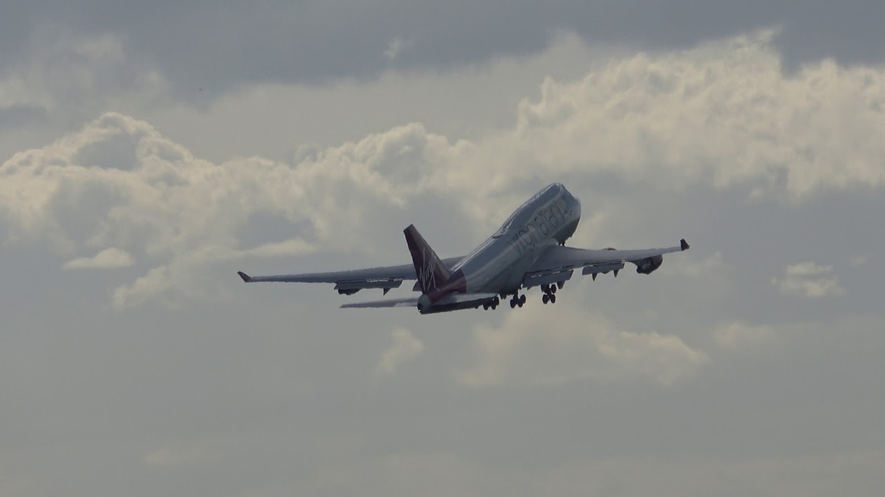 Vs127 Virgin Atlantic Airways VS127 G-VBIG Boeing 747-4Q8 Takeoff MAN TO JFK ...
