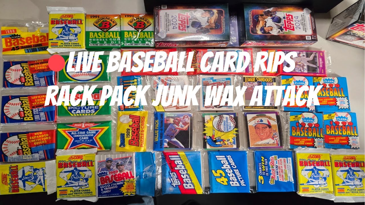 LIVE Baseball Card Rips - RACK PACK JUNK WAX ATTACK - YouTube