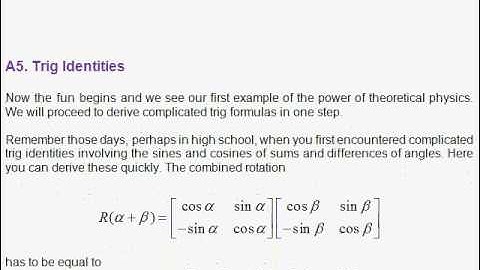 A5. The Rotation Matrix and Trig Identities