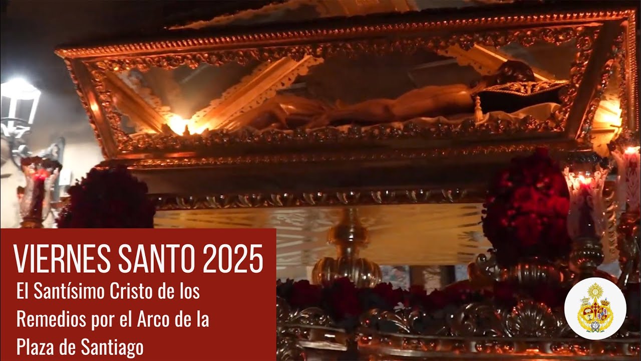 Santísimo Cristo de los Remedios en Arco de la Plaza de Santiago. Viernes Santo 2025 en Castilleja