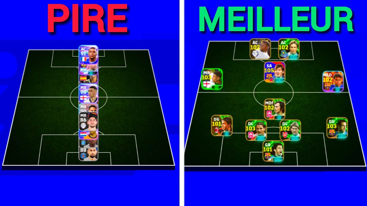 Le pire Vs Le meilleur classement de efootball !