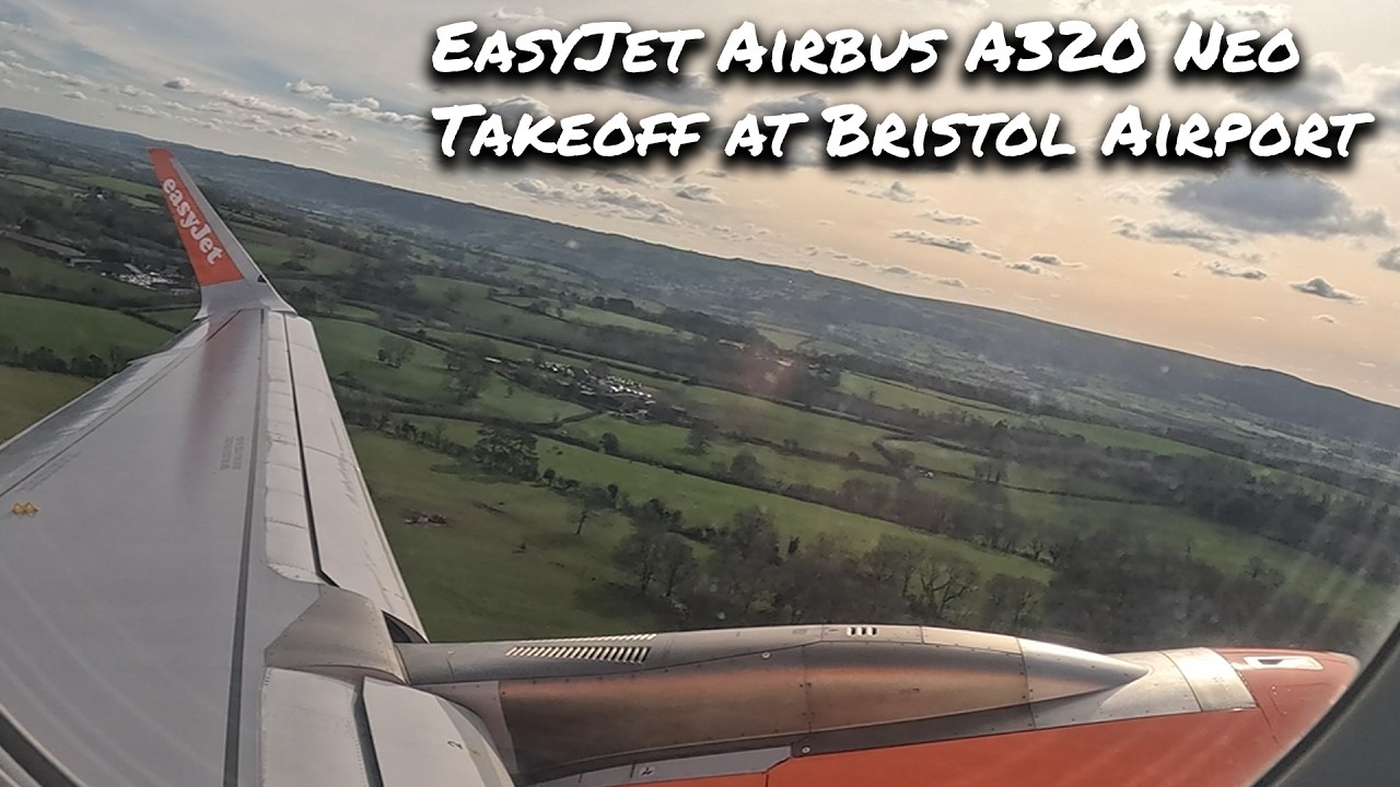 EasyJet Airbus A320 Neo Takeoff Bristol to Tenerife