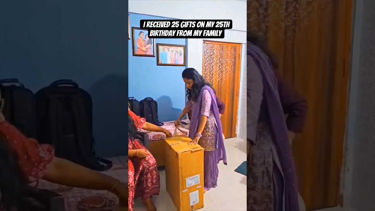 25 gifts on my 25th bday😍#surprise#birthday#25thbirthday #family#trending#viral#reels#youtubeshorts