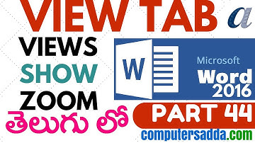Ms-word 2016 in Telugu 44(Views,Show/Hide,Zoom) (www.computersadda.com)
