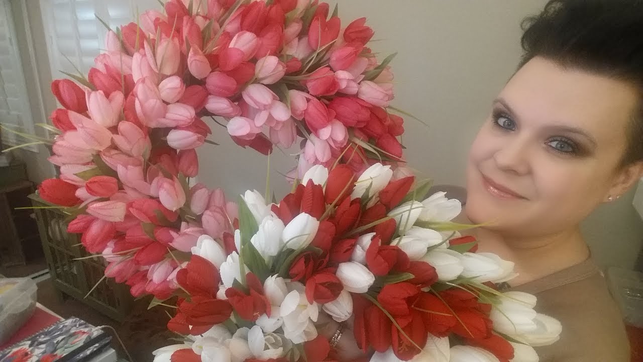 DIY Tulip Wreath - Valentines, Easter, Spring, Mothers Day