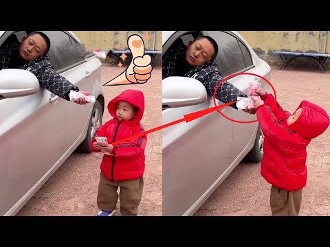 测试司机睡着了钱掉地上，宝宝这波操作太牛了，满满的正能量！#Cute baby#Cute#呆萌小米宝#聪明宝宝#萌娃