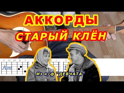 СТАРЫЙ КЛЕН Аккорды 🎸 ДЕВЧАТА ♪ Разбор песни на гитаре ♫ Бой Текст