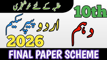 10th Urdu Pairing Scheme 2026 | Urdu Scheme Class 10th 2026 | 10th Urdu guess paper 2026