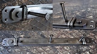 I Make an Industrial Style Wall Coat Hooks using Large Nails and Rebar  MIG Welding Project