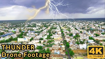 Thunder Lightning Drone Footage 4K | Peaceful Video | Ambient Music