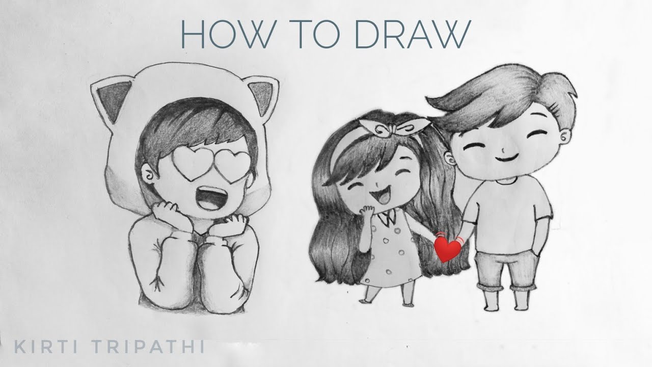 How To Draw Cartoon Drawing L Cute Boy And Girl Youtube