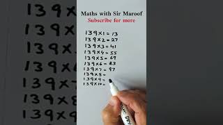 Easy hack for 139 times table #youtubeshorts #trending #shorts #short #shortvideo #viralvideo #video