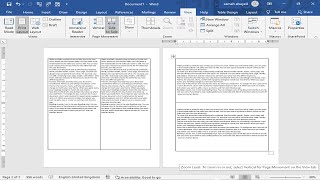 the easiest way)  How to Split a Page Into Two Parts in MS Word)