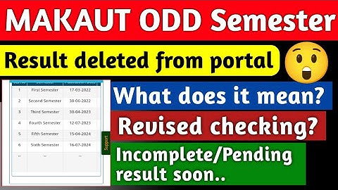 MAKAUT Odd Sem result deleted from portal 😲What does this mean?🤔 Incomplete result #makaut