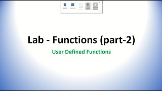 Lab - User Defined Functions (Python)