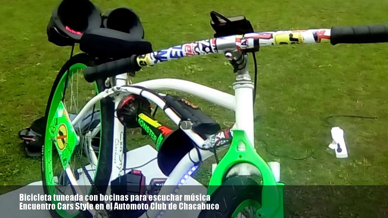 Energizar Redada Llevar Bicicleta tuneada con bocinas para escuchar música - YouTube