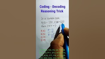 Coding-Decoding Reasoning Trick| Reasoning Classes| Reasoning Questions| #shorts