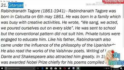 Gitanjali Chapter 21 Special English Class 10th