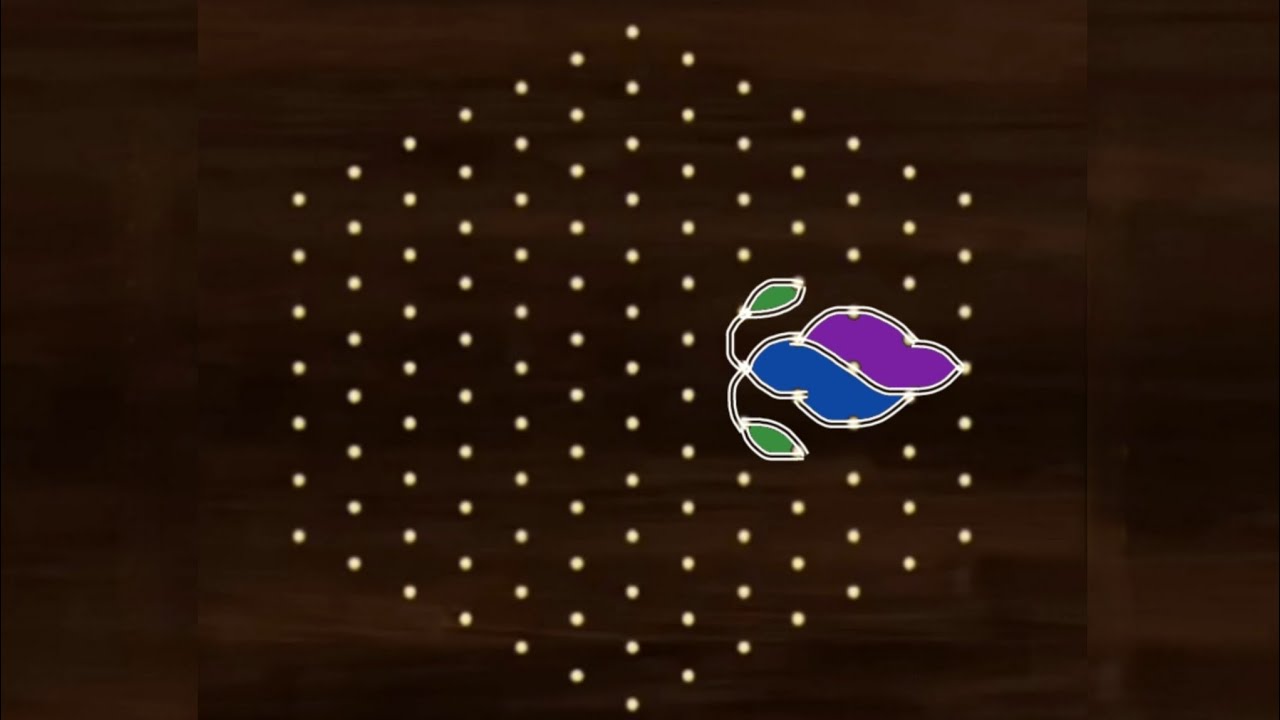 13*7 dots Ugadi rangoli design/Daily simple kolam/festival rangoli/Sankranthi muggulu/Diwali rangoli