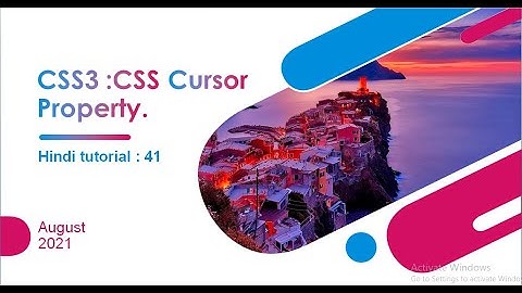 CSS 3: CSS Cursor Property in Hindi.