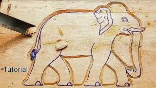 Teak wood Carving Elephant | Woodworking