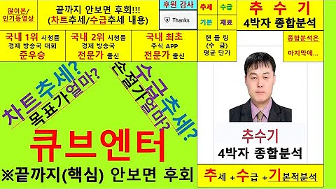 큐브엔터(182360)향후주가전망및4박자종합분석 추수기(추수)전문가