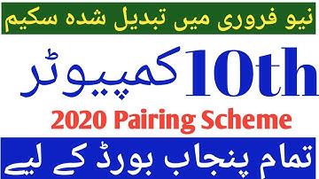 10th computer scheme 2020|10th class computer paper scheme 2020