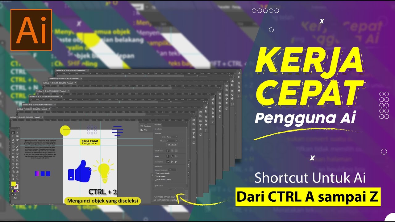 Kerja cepat pengguna Ai (shortcut Ai dari Ctrl A - Z) - YouTube