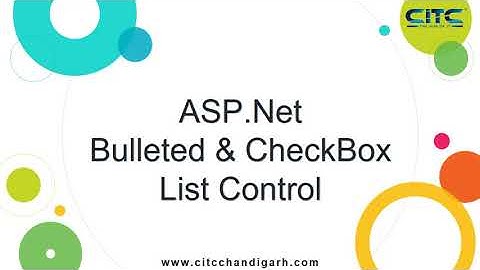 ASP Net Bulleted Check Box List Control Video Tutorials