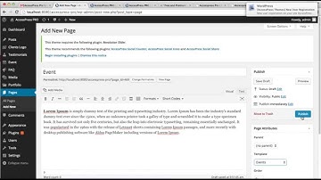 Premium WordPress Theme AccessPress Pro - How to Setup Events Page | WordPress Tutorial