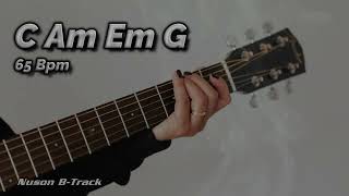 C Major (65 bpm) Backing Track Acoustic Guitar + Cajon