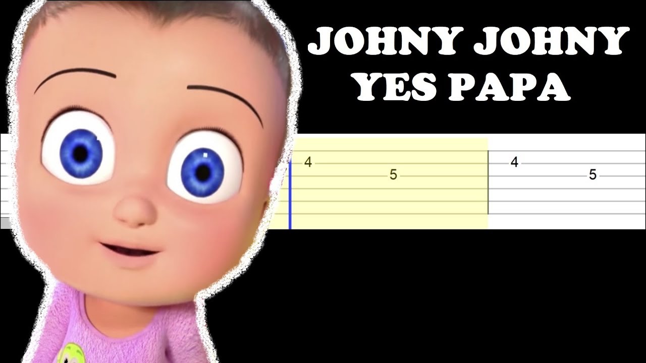 Johny Johny Yes Papa Theme Easy Guitar Tabs Tutorial Youtube