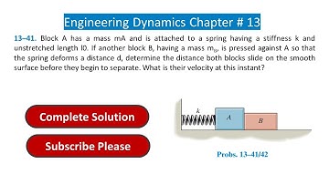 13–41. Block A has a mass mA and is attached to a spring having a stiffness k and unstretched