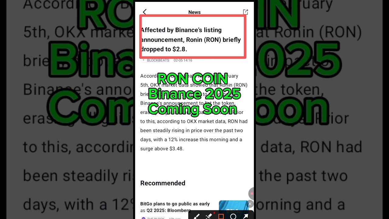 Ronin (RON) Drops to $2.8! Binance Listing Shakes Crypto Market | Crypto News Update