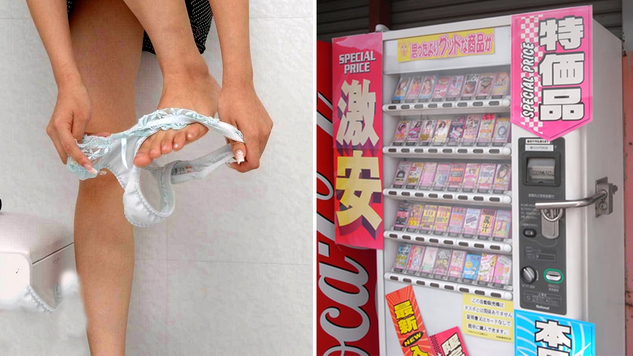 Девочка нюхает трусы. Автоматы с ношеными трусами в Японии. Японский автомат с трусам. Трусы в японских автоматах. Японский аппарат с трусами.