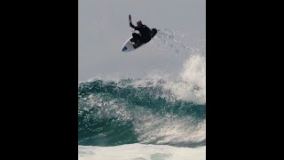Kevin Meza - Board Buckling Big Air  - Lunasurf wetsuit, surfboard deck grip & fins