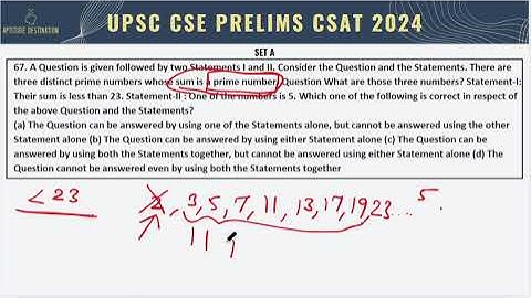 UPSC CSE Prelims - CSAT 2024 Q.67. A Question is given  #upscaptitude #upsccsat