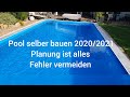 Pool selber bauen 2020/2021. Planung ist alles. Styroporpool Fehler vermeiden.