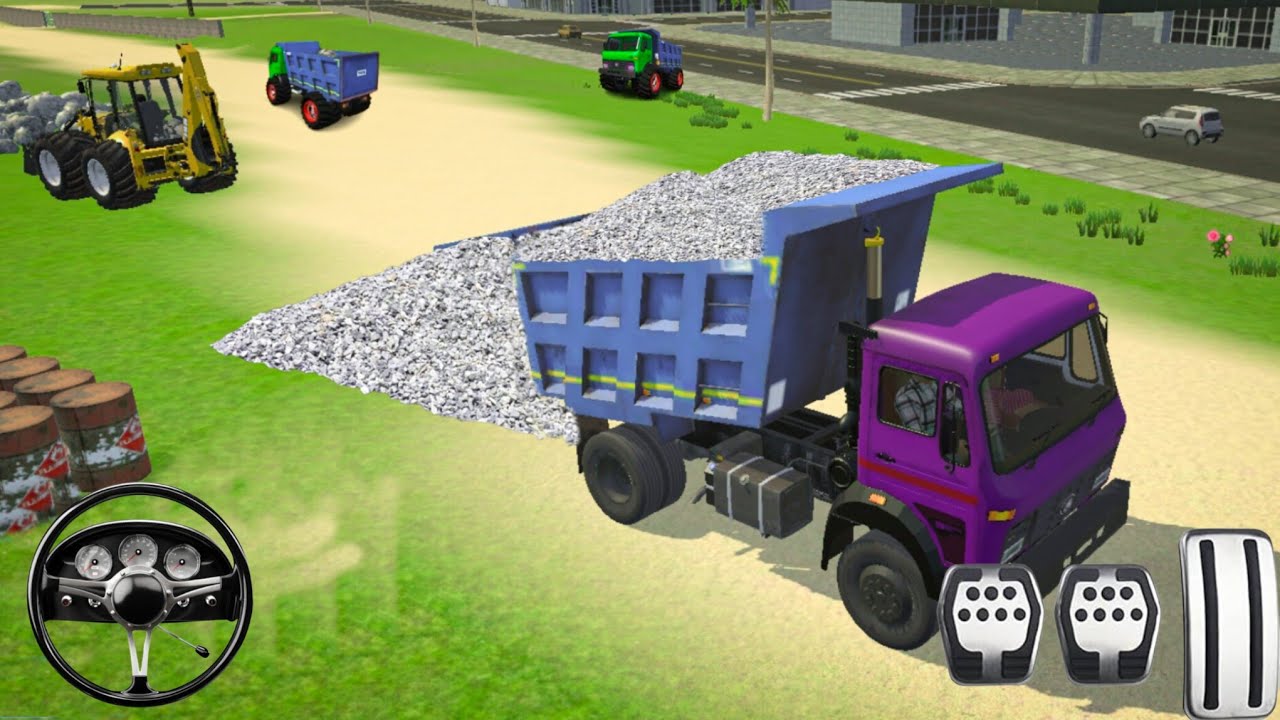 Drive JCB and loaded stone 🪨 in damper unloading From Damper Fast drive prat-323/#gamingvideos