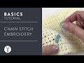 かぎ針編みの基本：チェーンステッチ刺繍