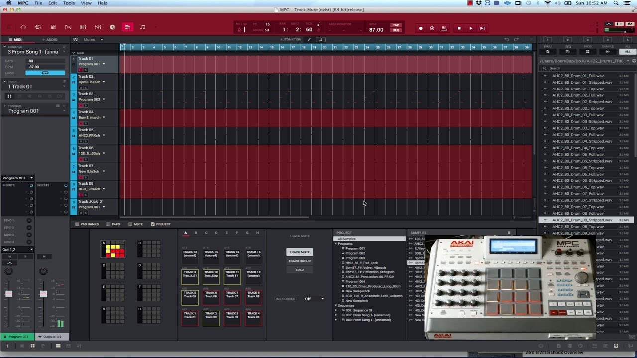 Piano Midi Production: Akai MPC Software live melody beat preview!!