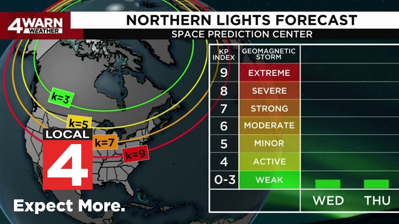 Northern lights maps predict where you may see them in Michigan ...