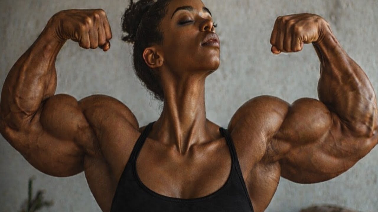 MASSIVE FEMALE BODYBUILDER WITH SOLID STEEL BICEPS : R DALLY