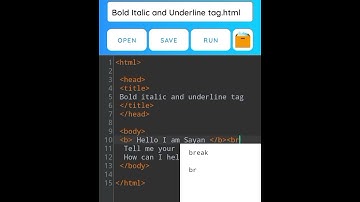 Bold Italic and Underline Tag in HTML5