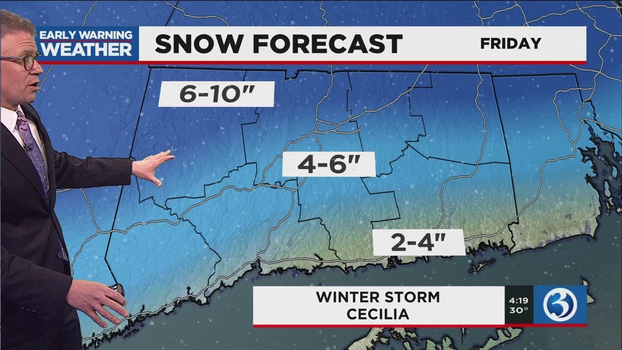 FORECAST: Winter Storm Cecilia to bring plowable snow Friday - YouTube